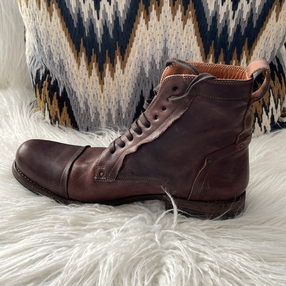John Varvatos leather lace up boots 9 (run full size larger- 10) Worn 2 times - Picture 9 of 16